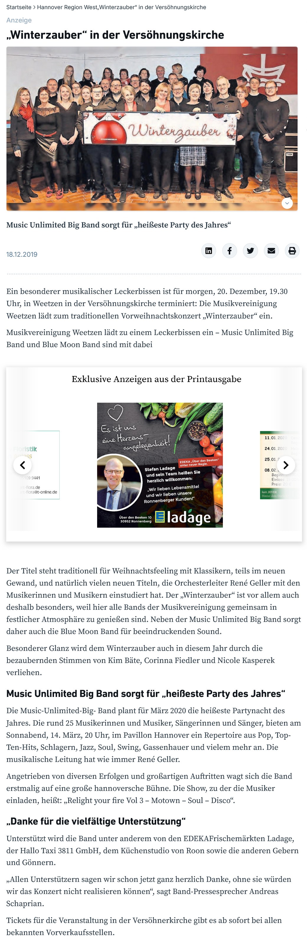 „Winterzauber“ in der Versöhnungskirche
