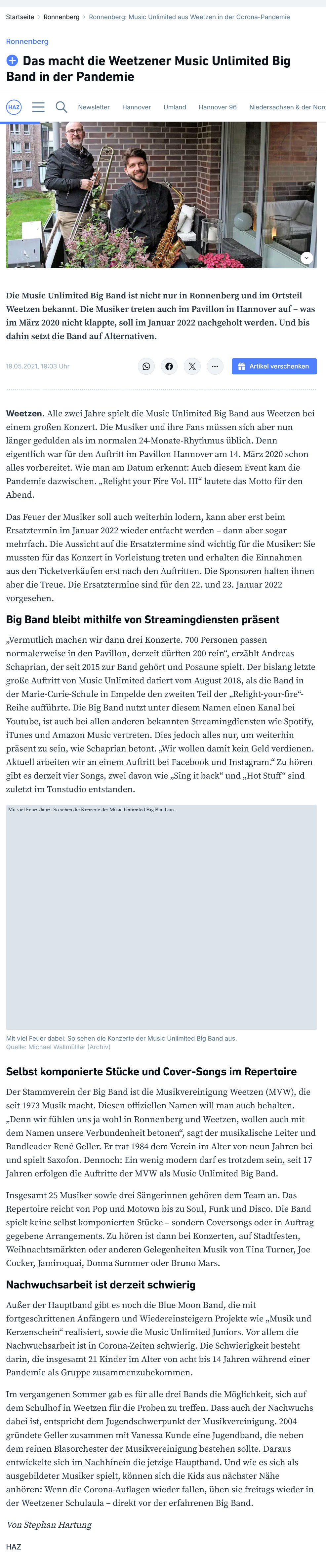Das macht die Weetzener Music Unlimited Big Band in der Pandemie